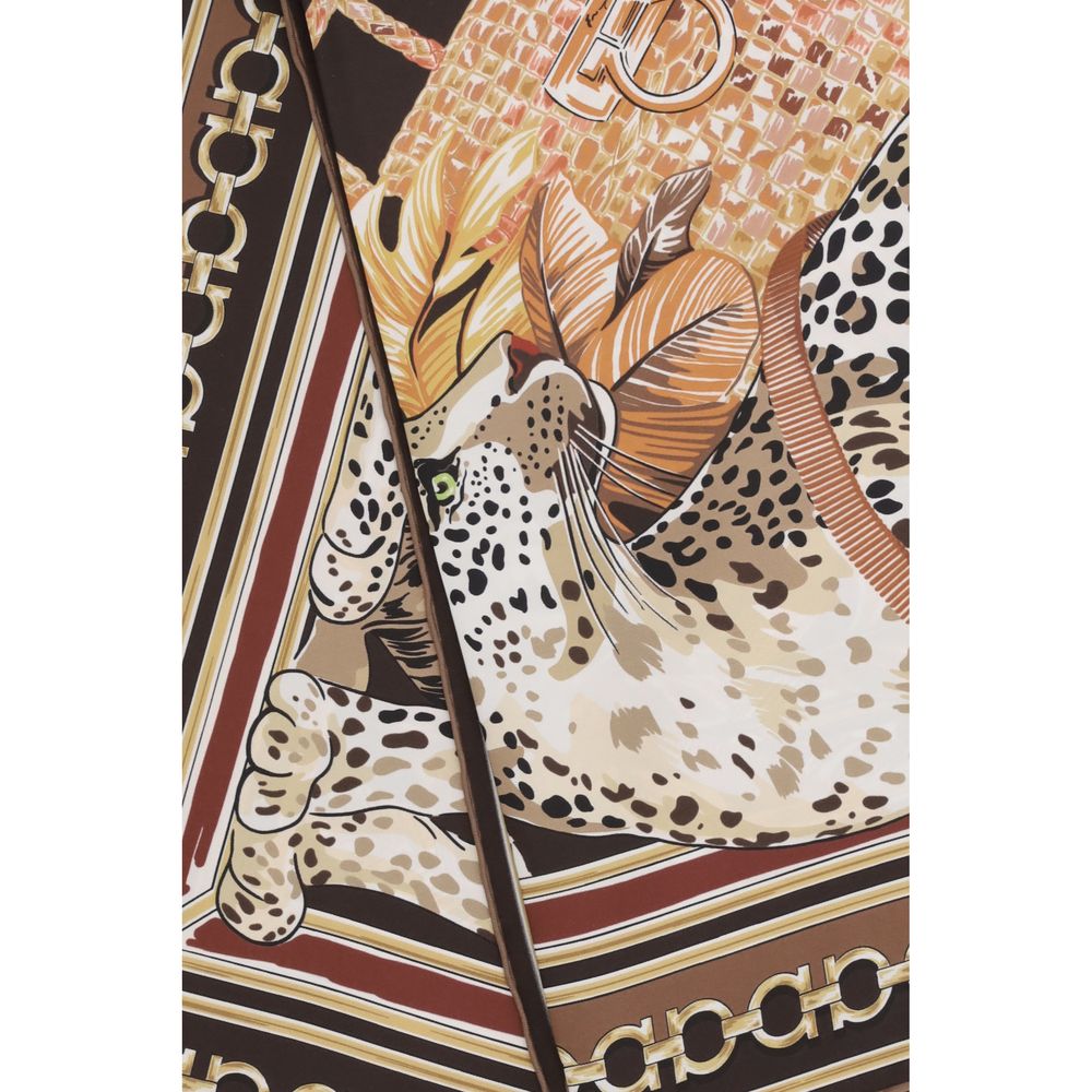 Ferragamo Gancini Silk Foulard Scarf - Multicolor Patterned Print