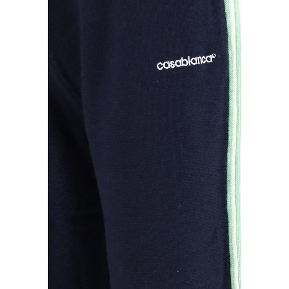 Casablanca Men's Straight Leg Relaxed Fit Regular Merino Wool Jogger Sweatpants - Blue Striped