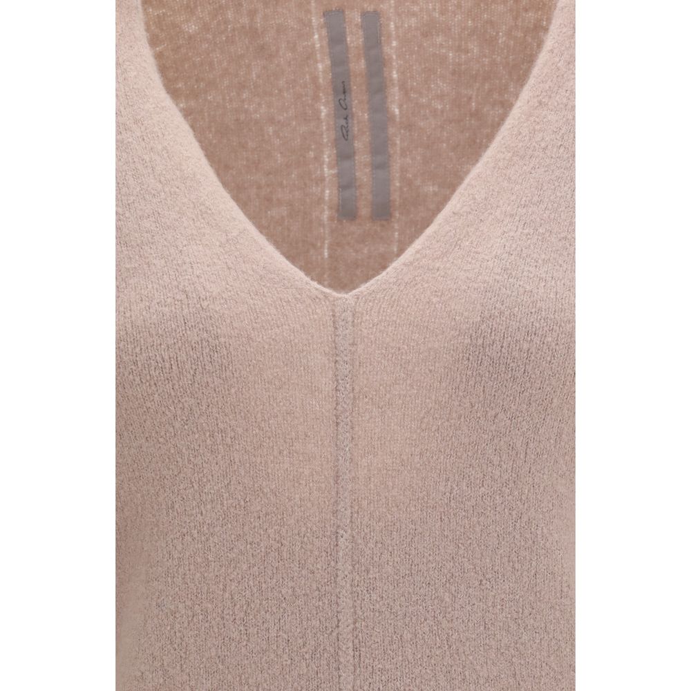 Rick Owens Women's Regular Fit V Neck Polyamide Cashmere Sweater - Multicolor