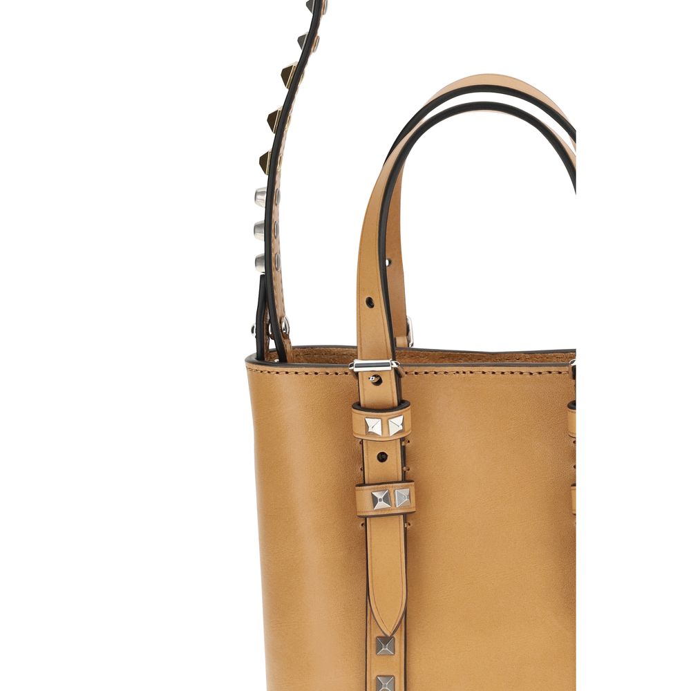 Valentino Garavani Rockstud Bos Taurus Calf Leather Mini Shoulder Bag - Beige Signature