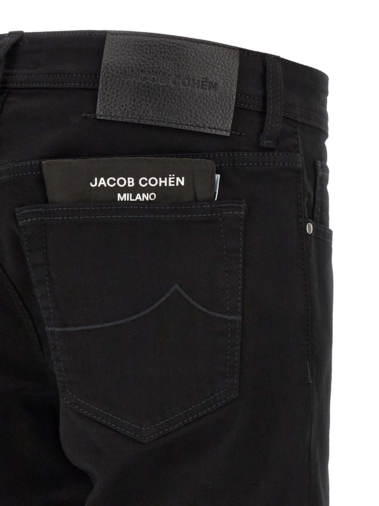 Jacob Cohen Black Cotton Straight-Leg Jeans