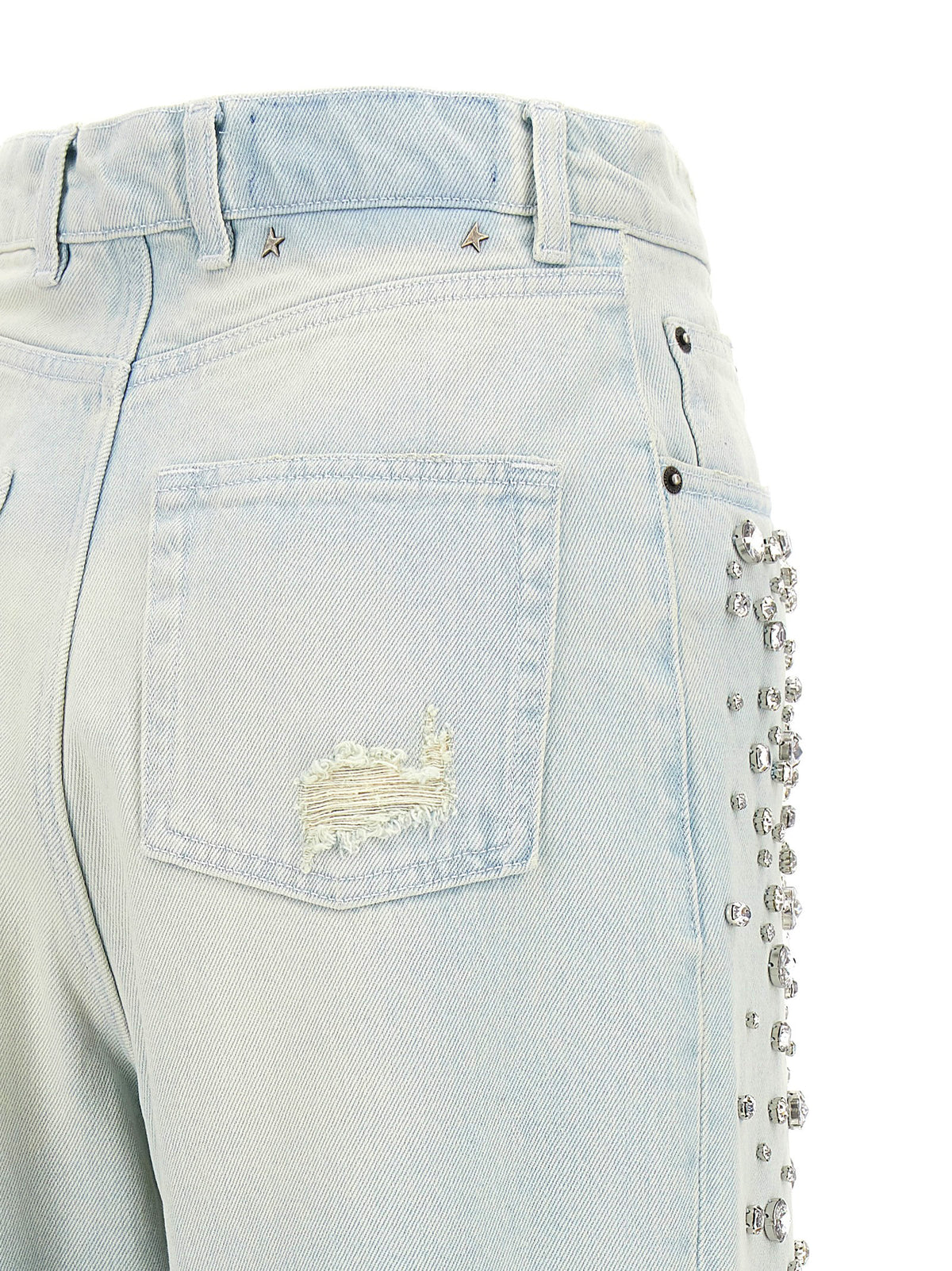 Golden Goose Women's Denim Cotton & Crystal Jeans - Light Blue