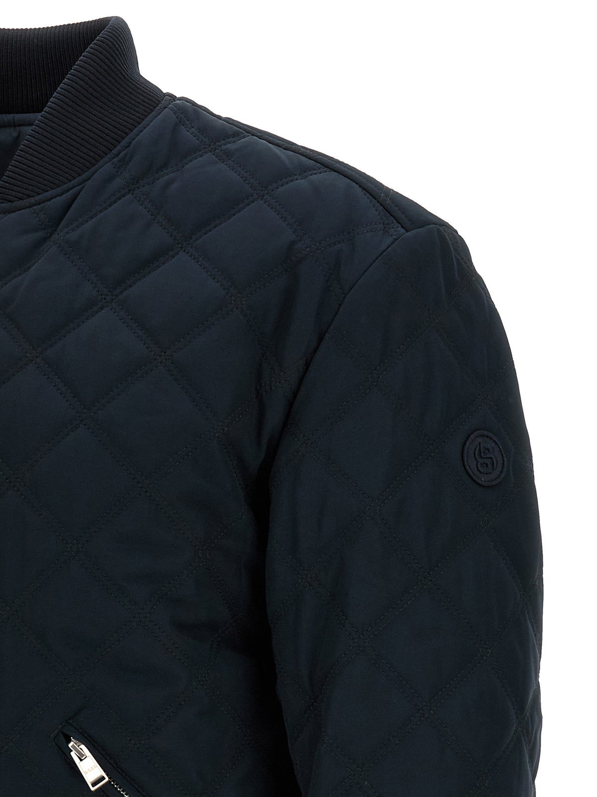 Hugo Boss Men's Quilted Reversible Polyester Bomber Jacket - Blue Signature