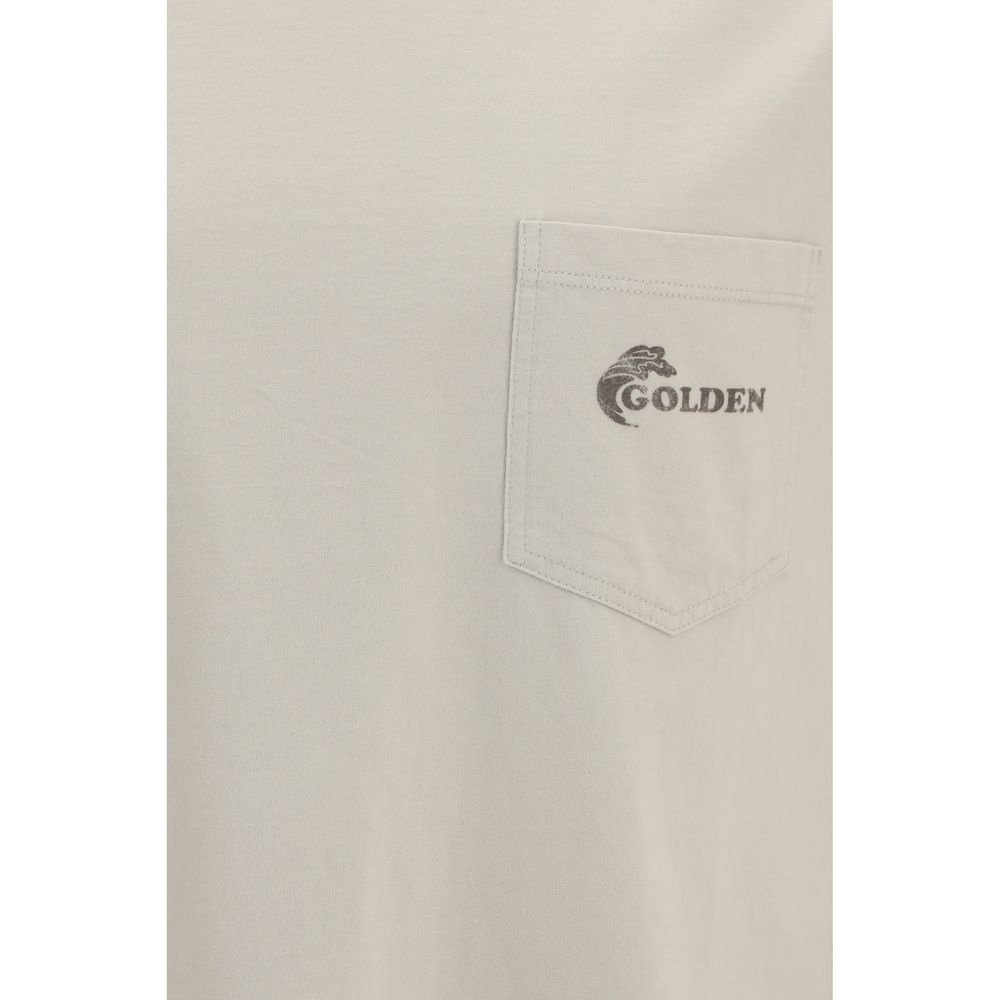 Golden Goose Men's Straight Regular Fit Crew Neck Cotton Sweatshirt - Beige Print