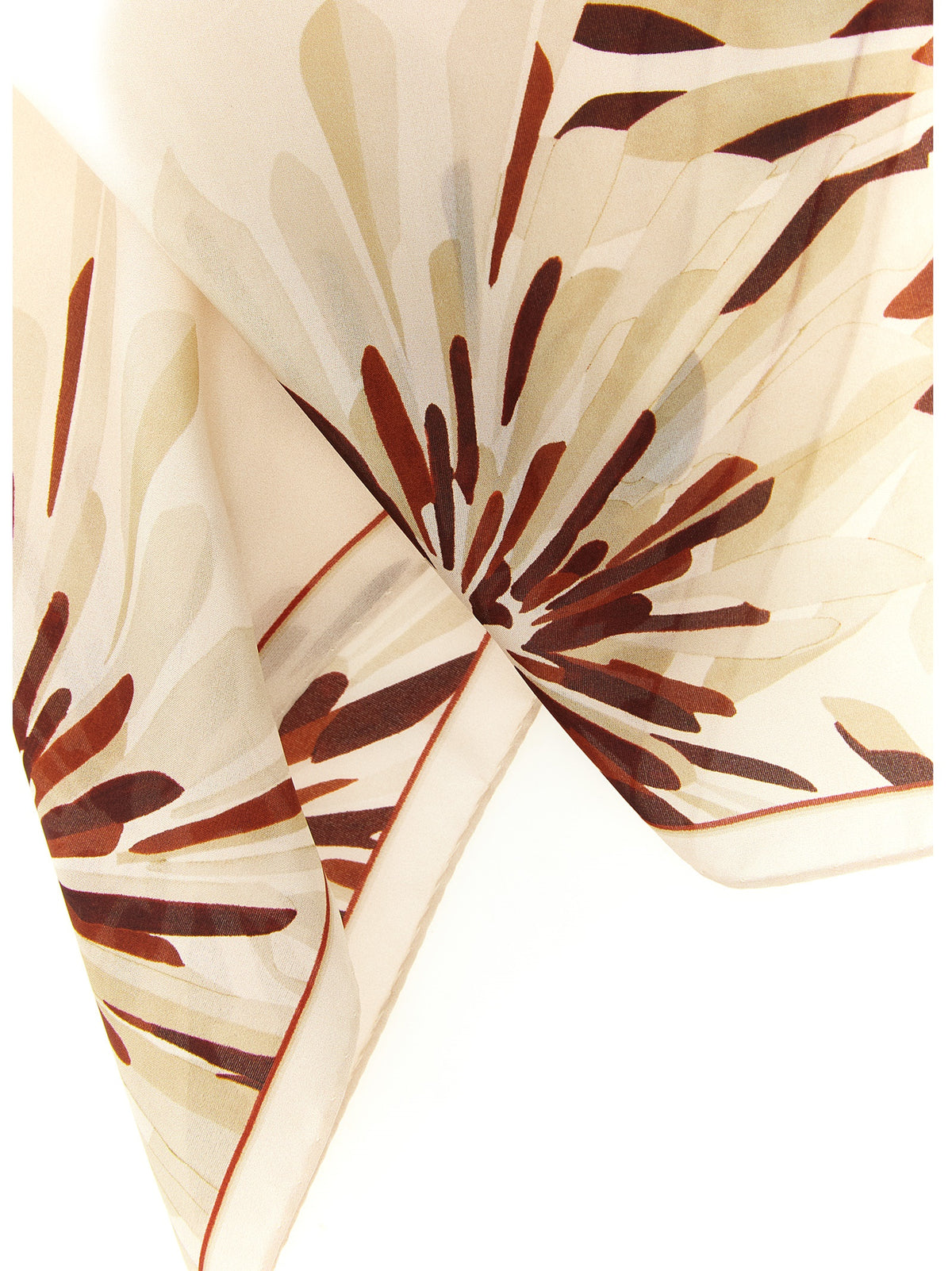 Brunello Cucinelli Silk Scarf - Beige Floral Print
