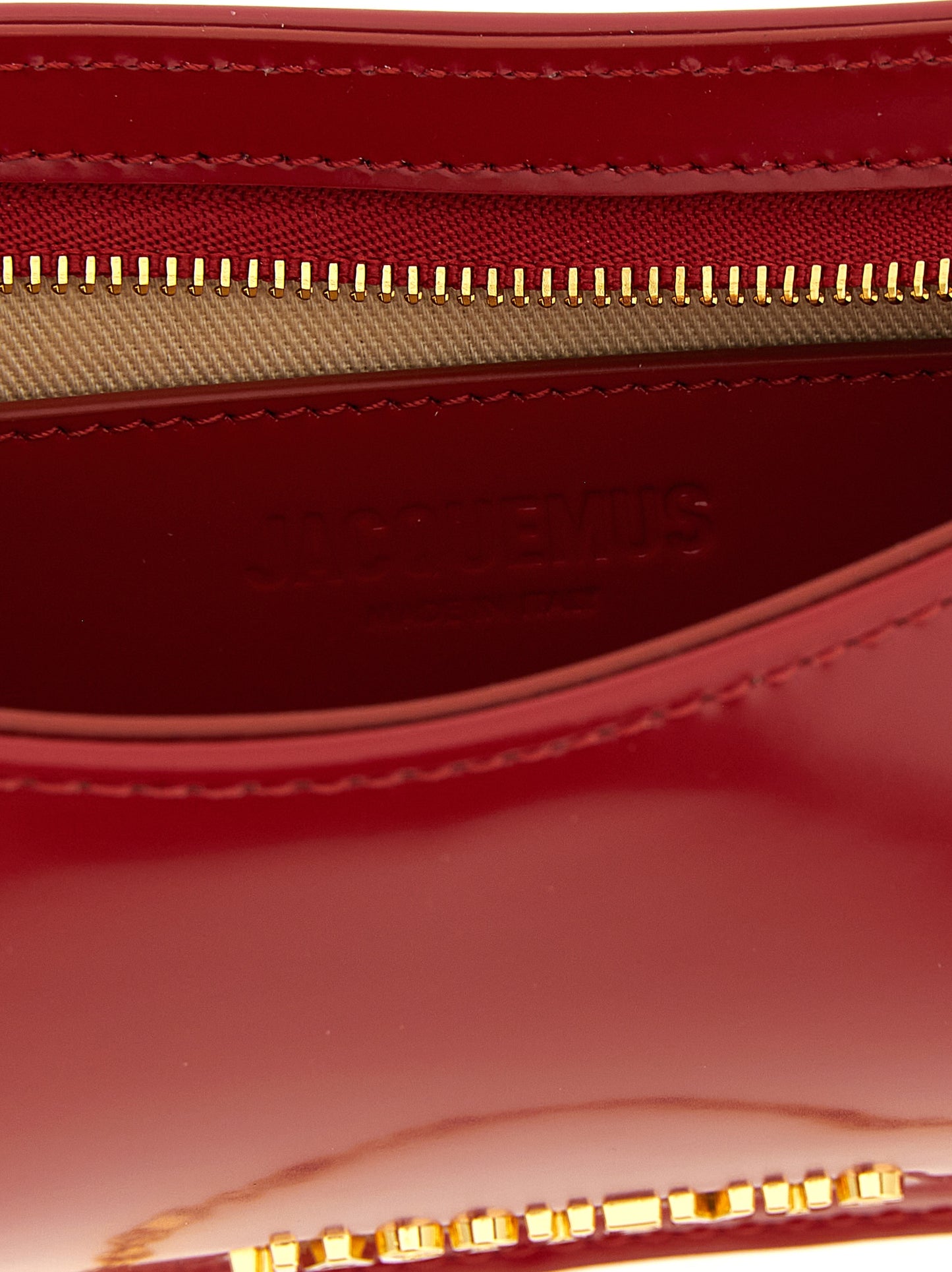 Jacquemus Bisou Le Petit Calfskin Leather & Cotton Shoulder Bag - Gold Multicolor Red Signature