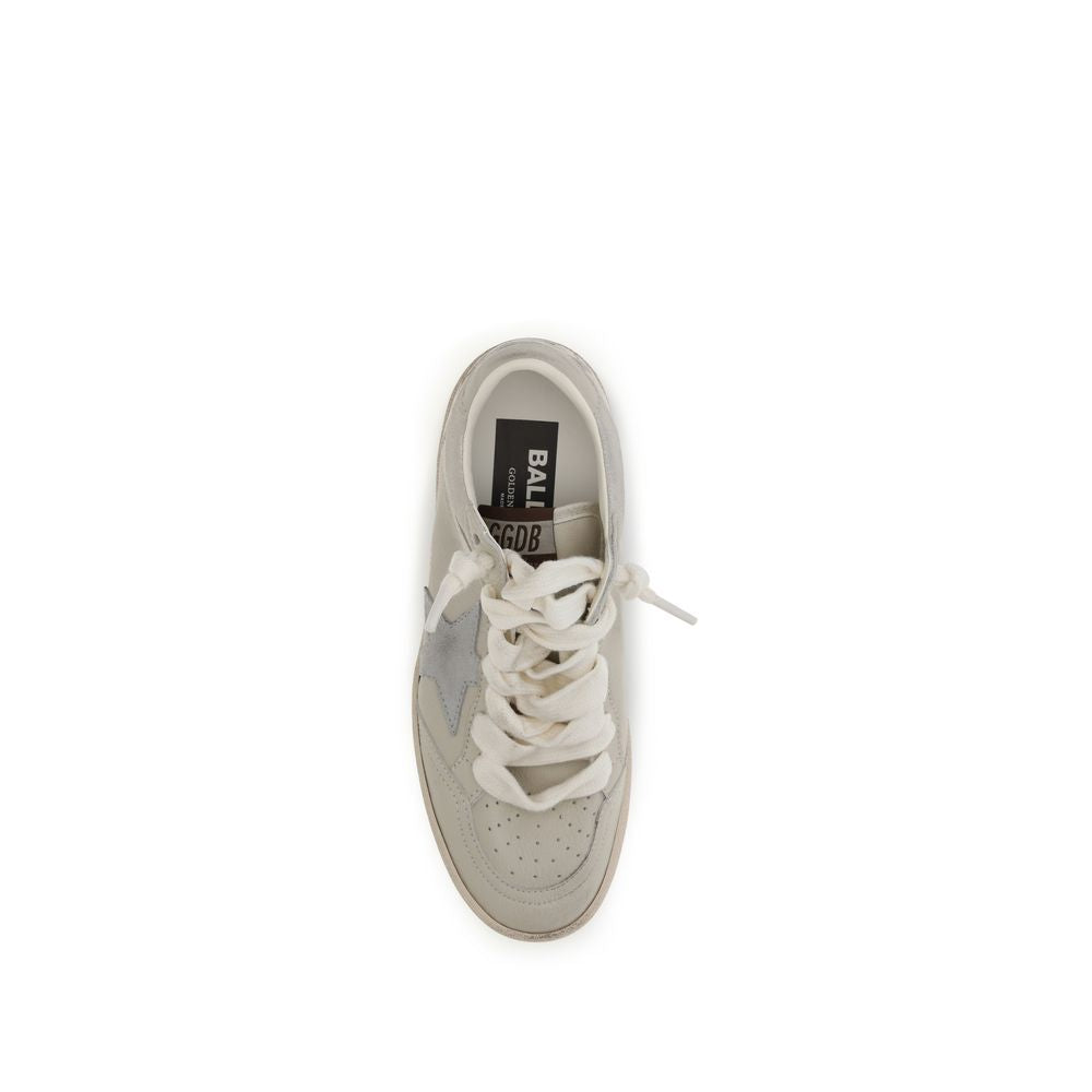 Golden Goose Star Women's Low Top Bos Taurus Calf Suede Leather Sneakers - Beige Monogram