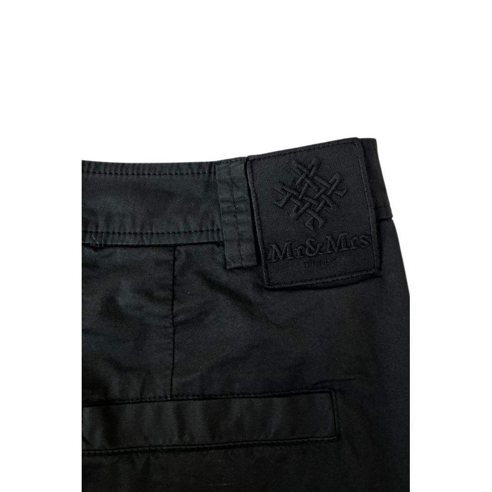 Mr&Mrs Italy Women's Relaxed Fit Wide Stretch Cotton Bermuda Shorts - Black