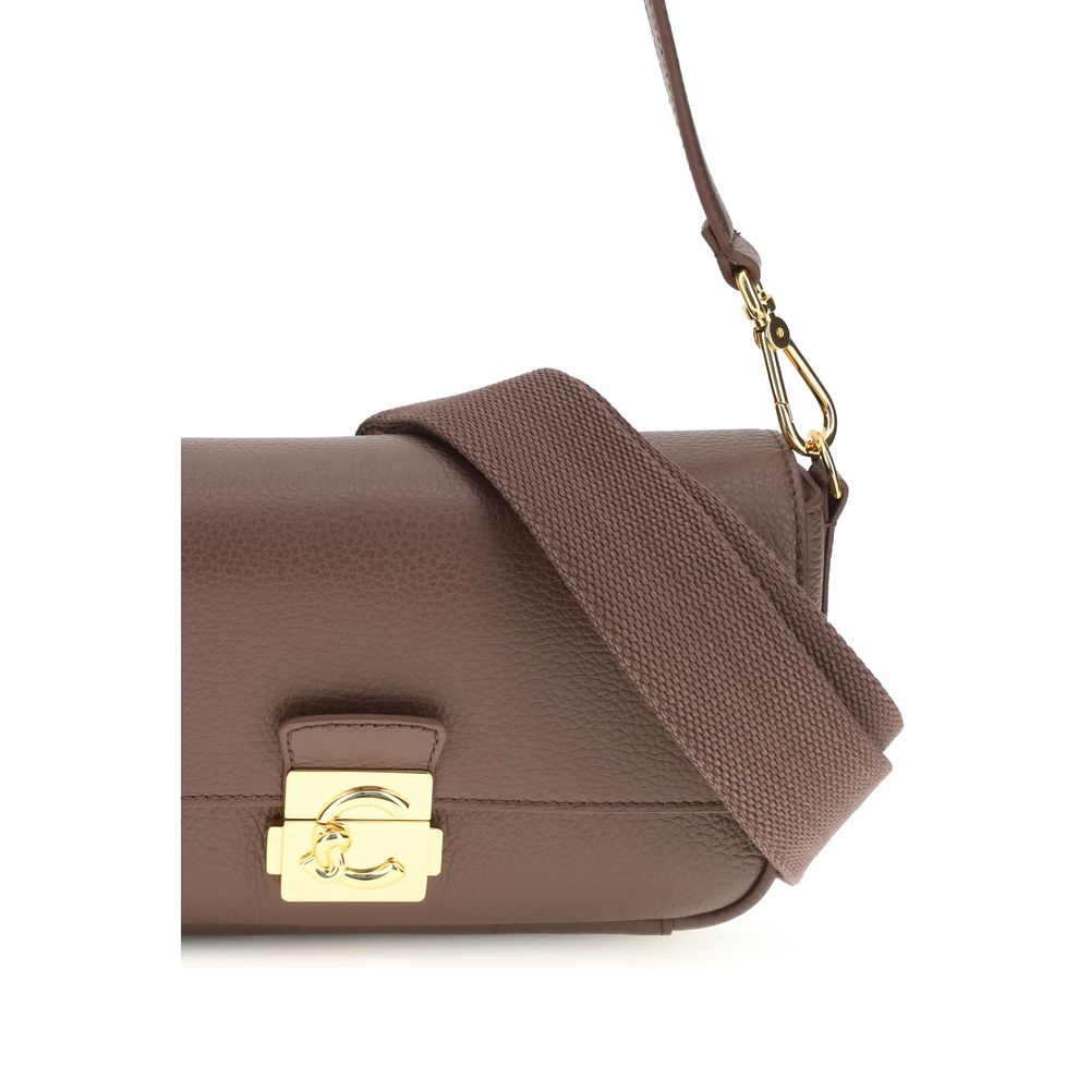 Coccinelle C Me Ribbon Bos Taurus Calf Grained Leather Medium 2-in-1 Shoulder & Crossbody Bag - Brown Gold