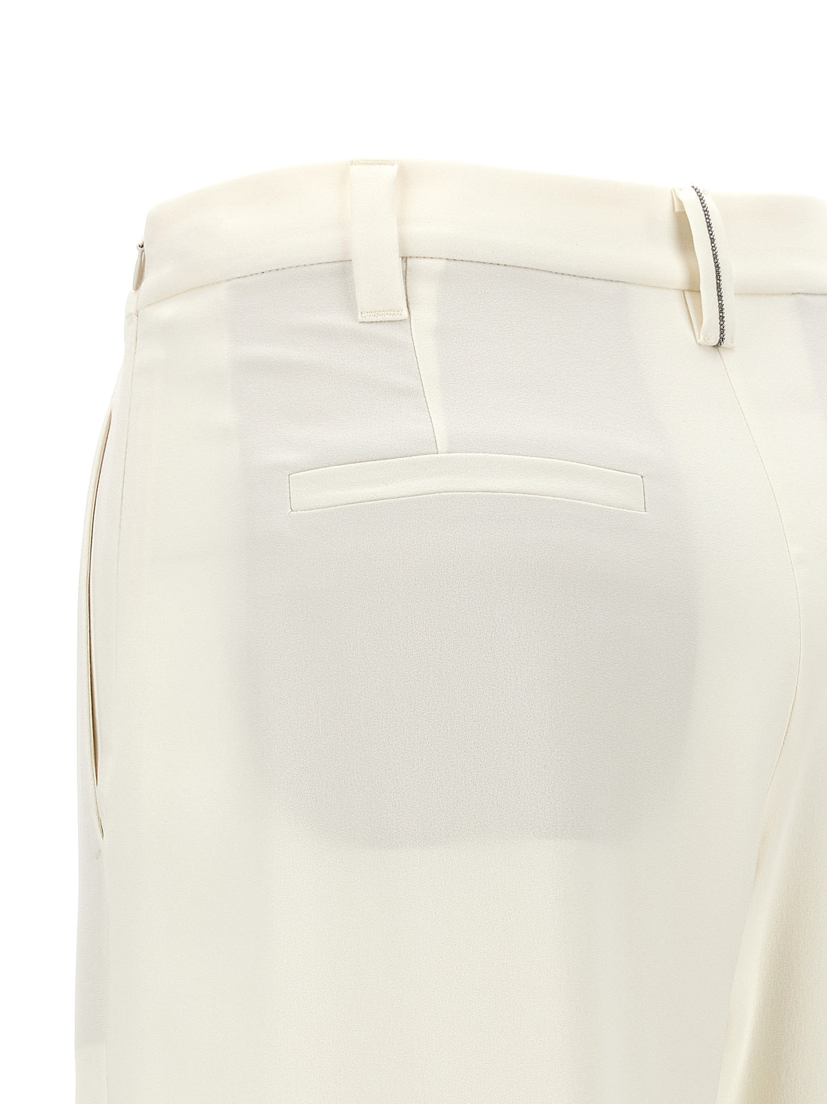 Brunello Cucinelli Women's Silk Crepe Casual Pants - White