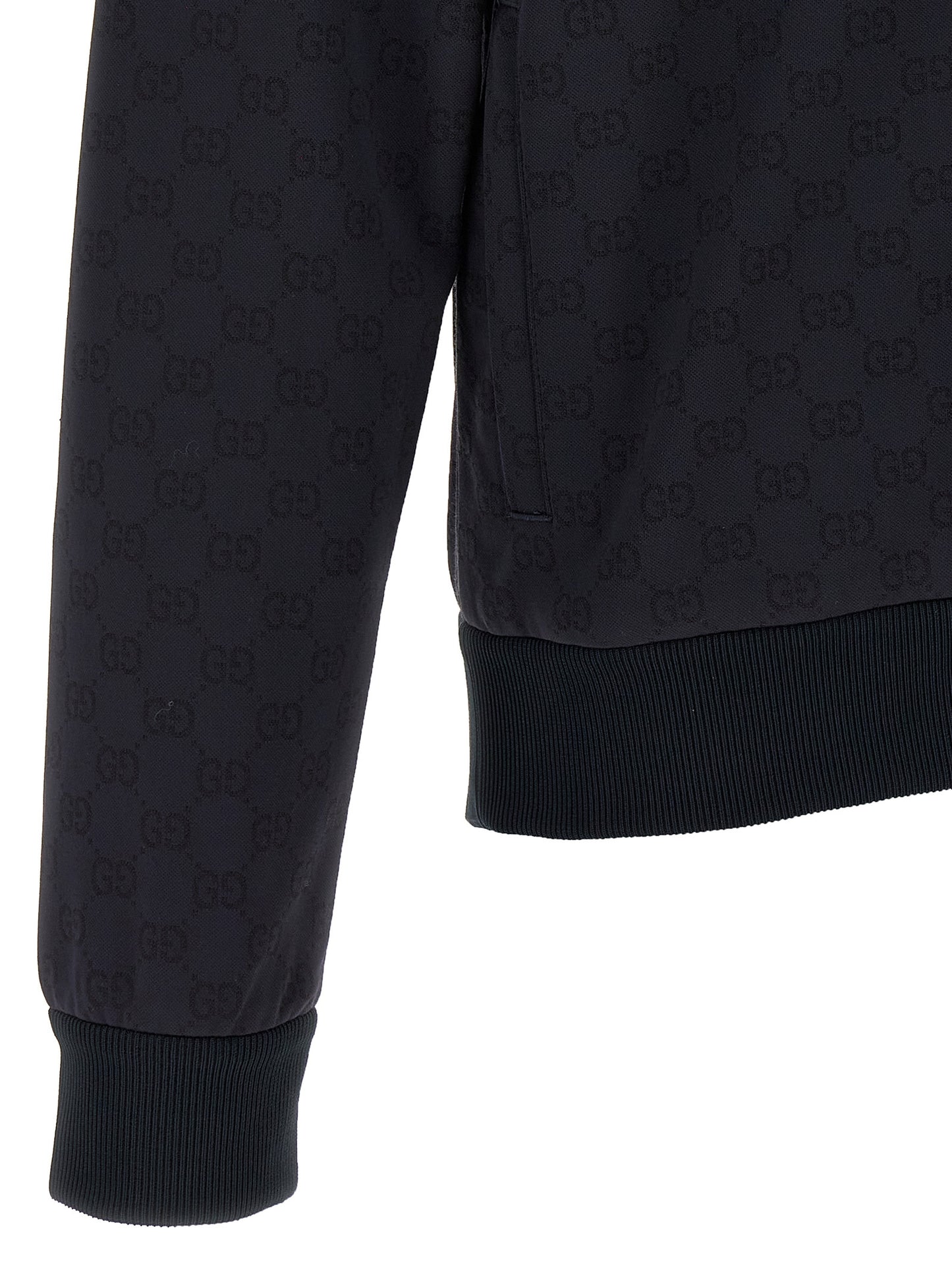 Gucci Gg Men's Polyamide Cotton Sweatshirt - Blue Jacquard