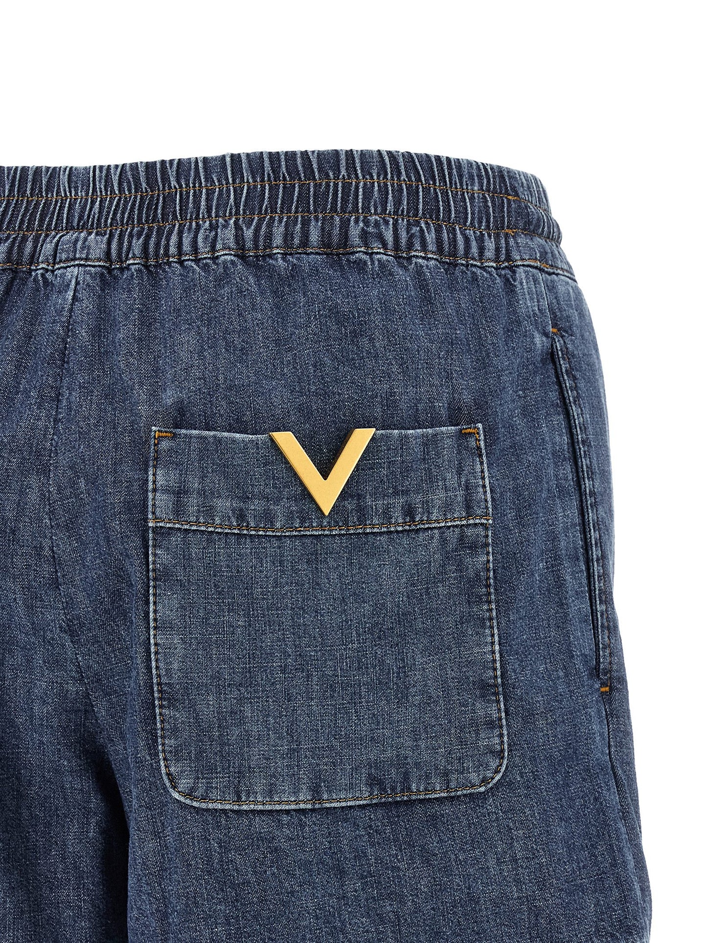 Valentino Garavani Women's Denim Cotton Shorts - Blue