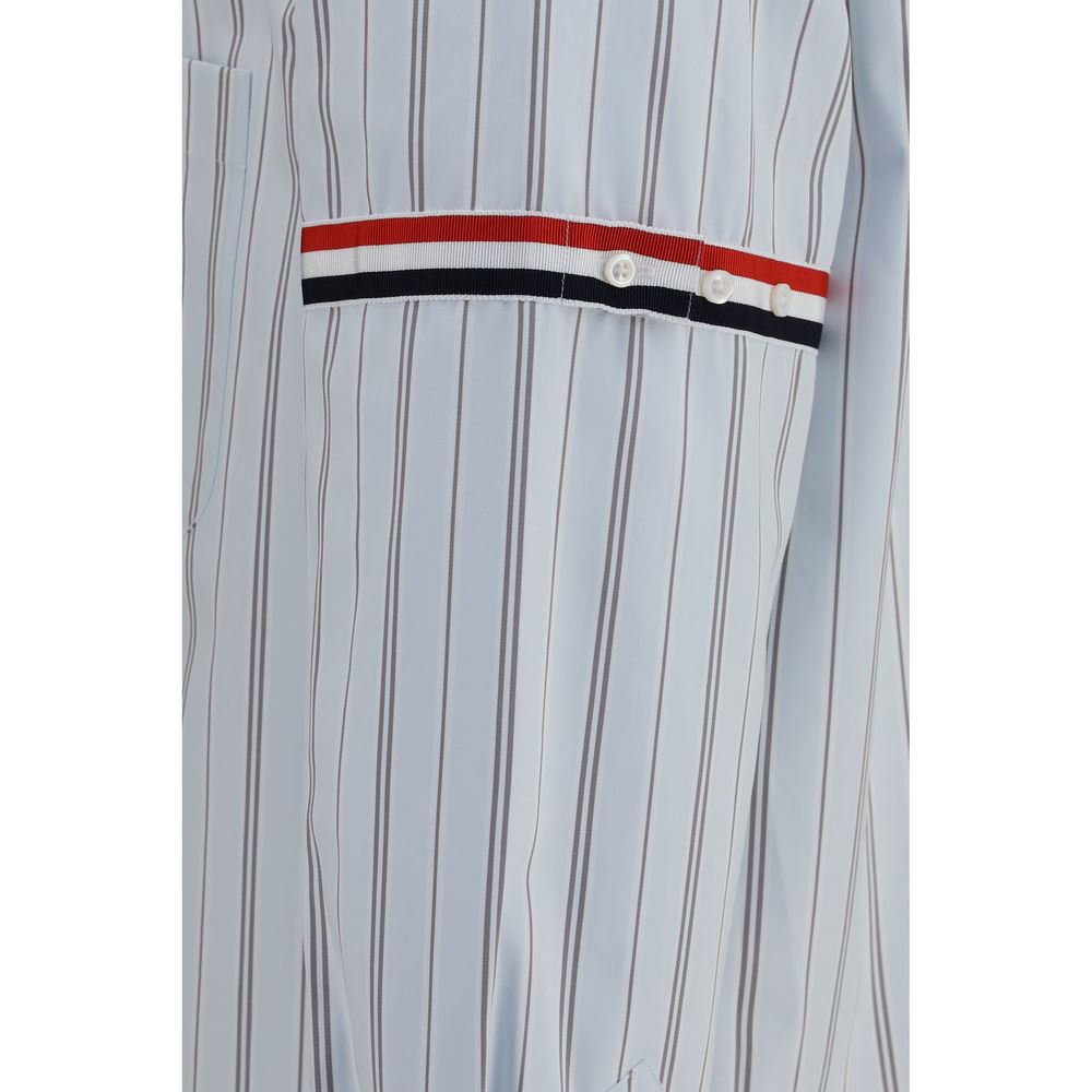 Thom Browne Men's Straight Regular Fit Cotton Dress Shirt - Blue Signature Striped