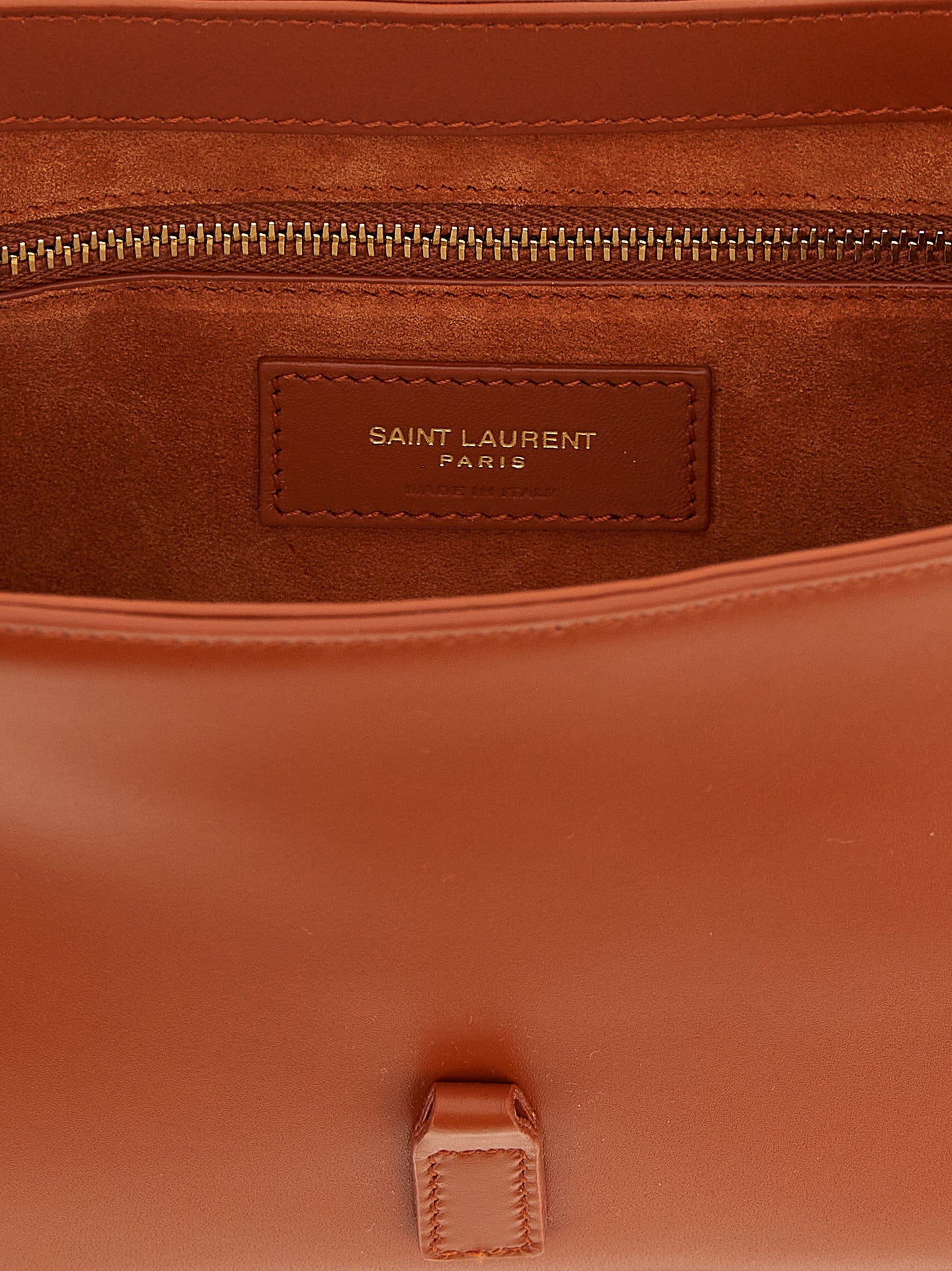 Saint Laurent Le 5 A 7 Cassandre Suede Calfskin Leather Shoulder Bag - Orange