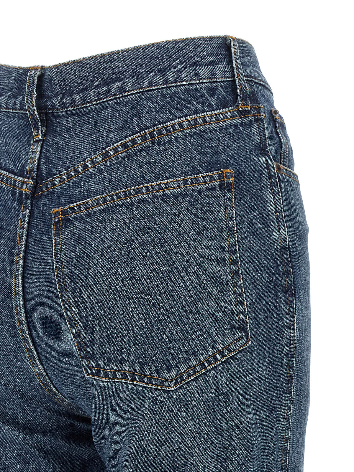 CO Women's Flared High Rise Cotton Denim Copper & Metal Jeans - Copper Dark Blue Signature