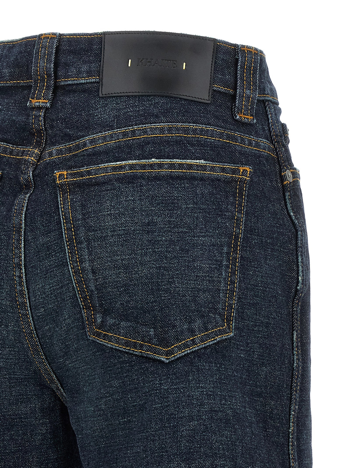 Khaite Women's Flared Wide High Rise Polyurethane Leather & Cotton Denim Jeans - Blue