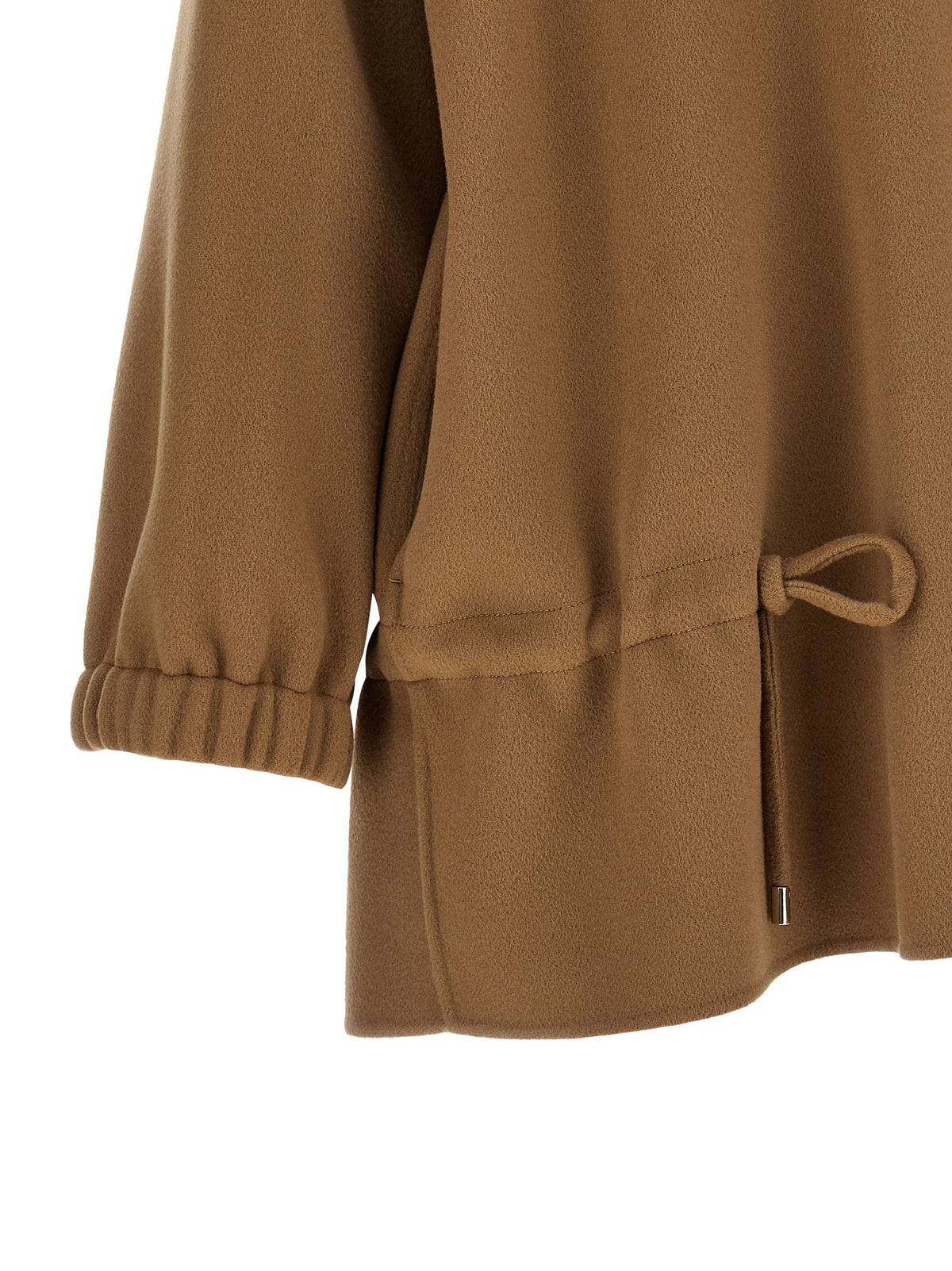 S Max Mara Essence Women's Virgin Wool Hooded Overcoat - Brown Silver