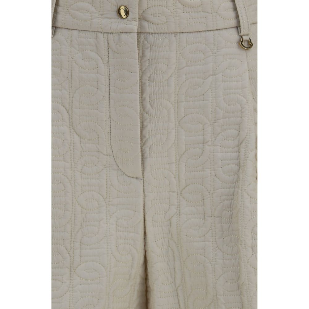 Moncler Women's Regular Fit Nylon Leather Bermuda Shorts - Beige Signature