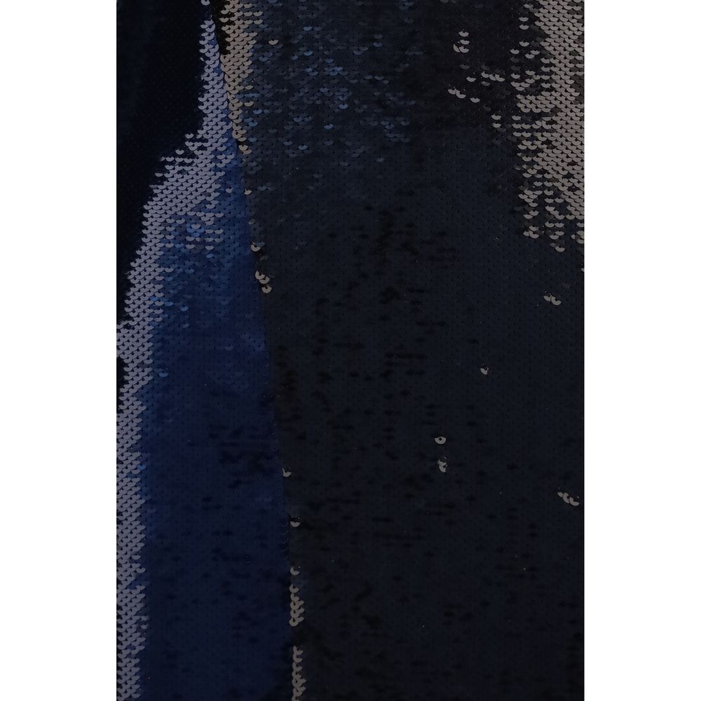 Tom Ford Women's Cocktail Long-Sleeve Round Neck Polyamide & Sequins Dress - Blue