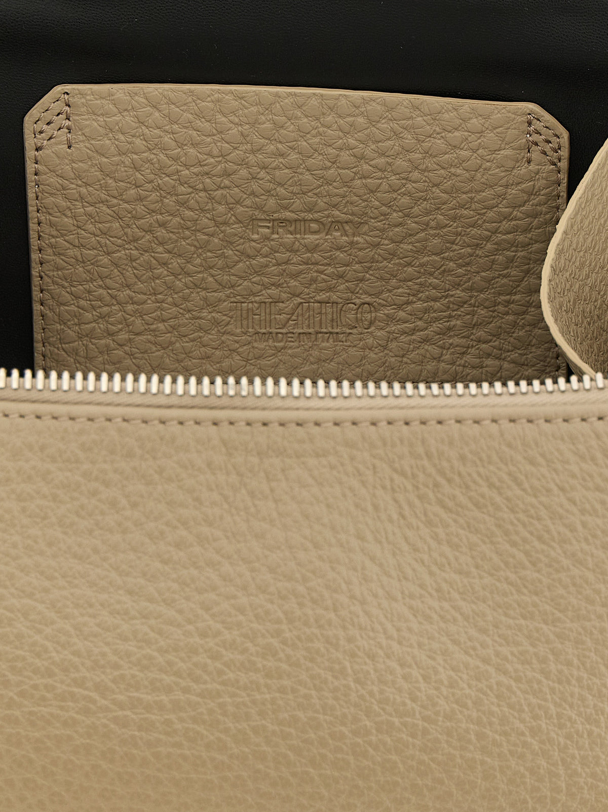 The Attico Friday Calf Leather Mini Handbag - Beige Sand Silver
