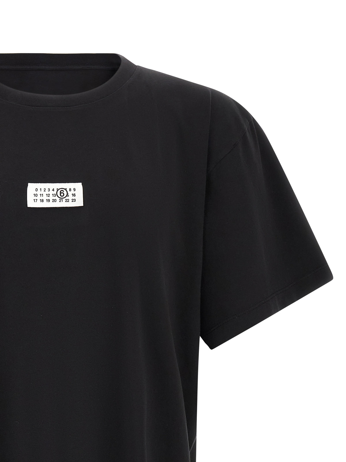MM6 Maison Margiela Men's Relaxed Fit Short-Sleeve Crew Neck Cotton T-Shirt - Black Signature
