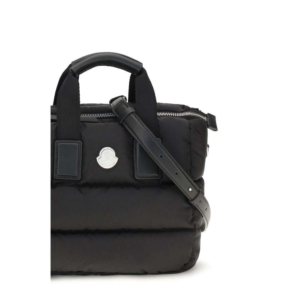 Moncler Caradoc Leather Metal Nylon & Plush Mini Quilted Shoulder Bag - Black Signature