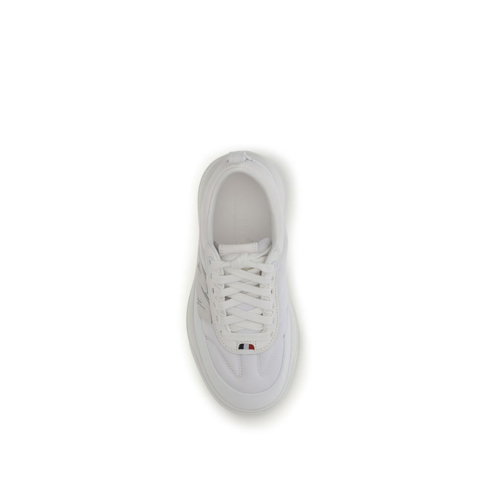 Moncler Women's Athletic TU EVA Polyamide Suede Leather Sneakers - White Signature Monogram