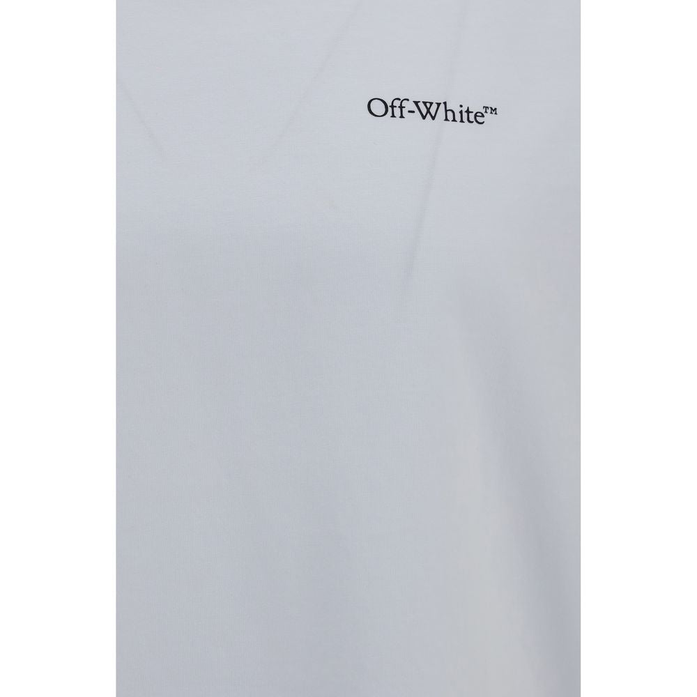 Off-White Heart Men's Straight Regular Fit Short-Sleeve Crew Neck Cotton T-Shirt - White