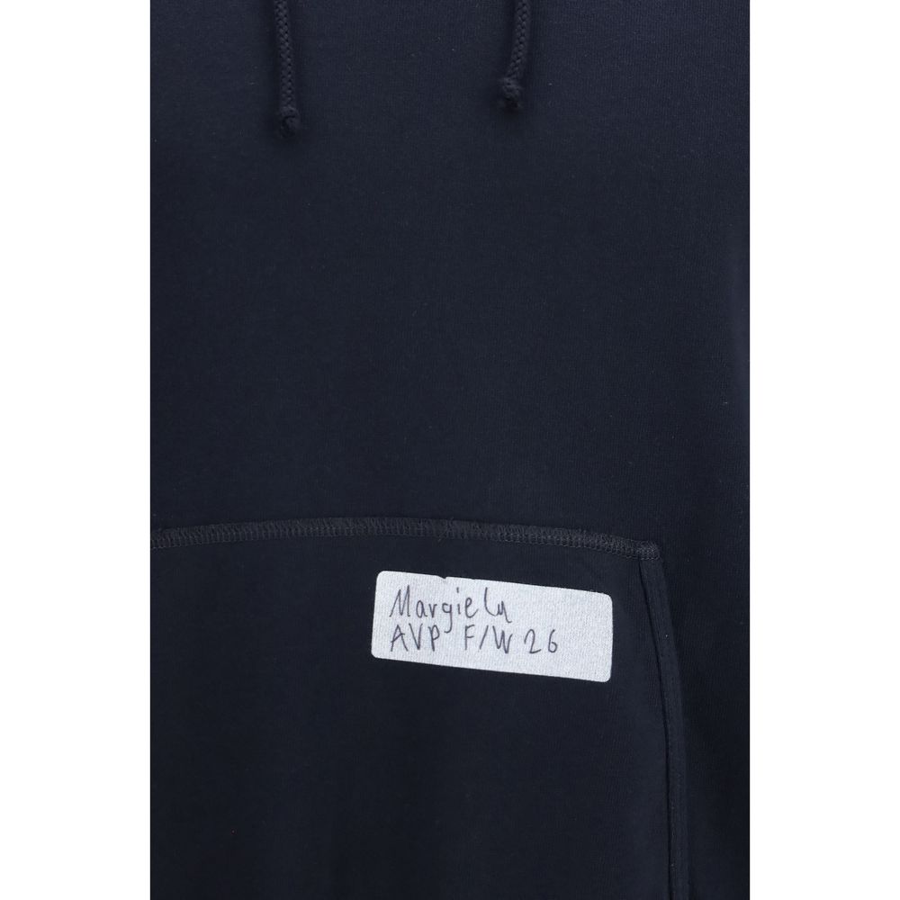 Maison Margiela Men's Regular Fit Cotton Sweatshirt Hoodie - Blue Signature