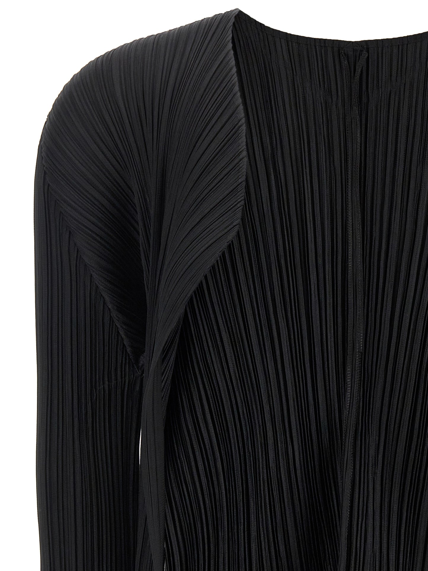PLEATS PLEASE ISSEY MIYAKE Black Polyester Cardigan