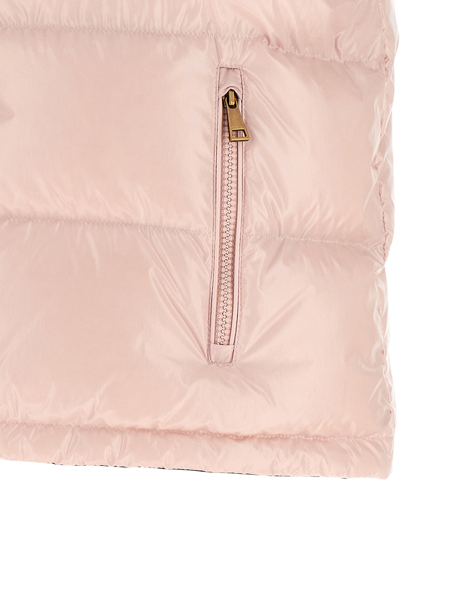 Moncler Women's Polyamide Felt Hooded Vest - Multicolor Pink Signature