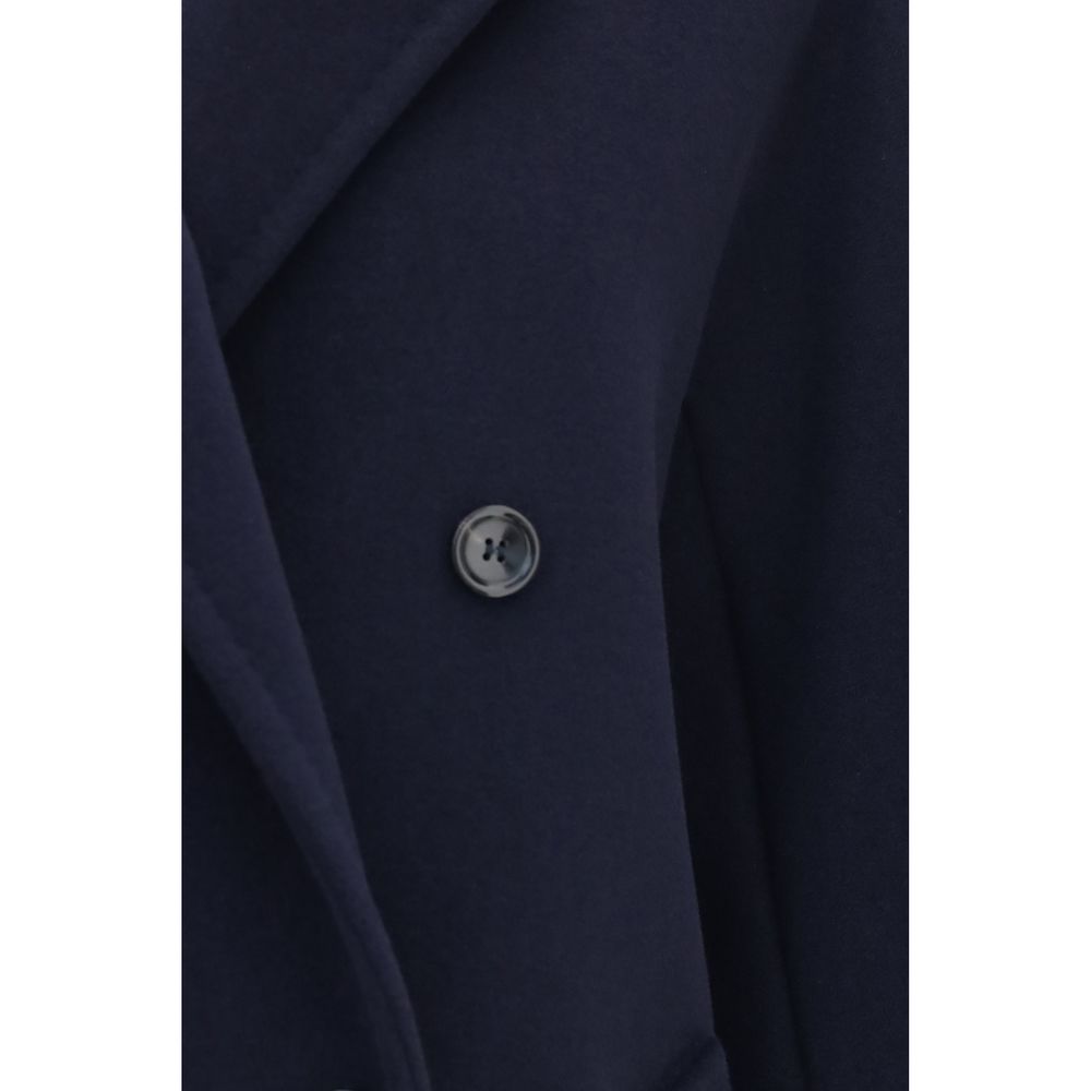 Max Mara Women's Double Breasted Cashmere & Merino Wool Overcoat - Blue
