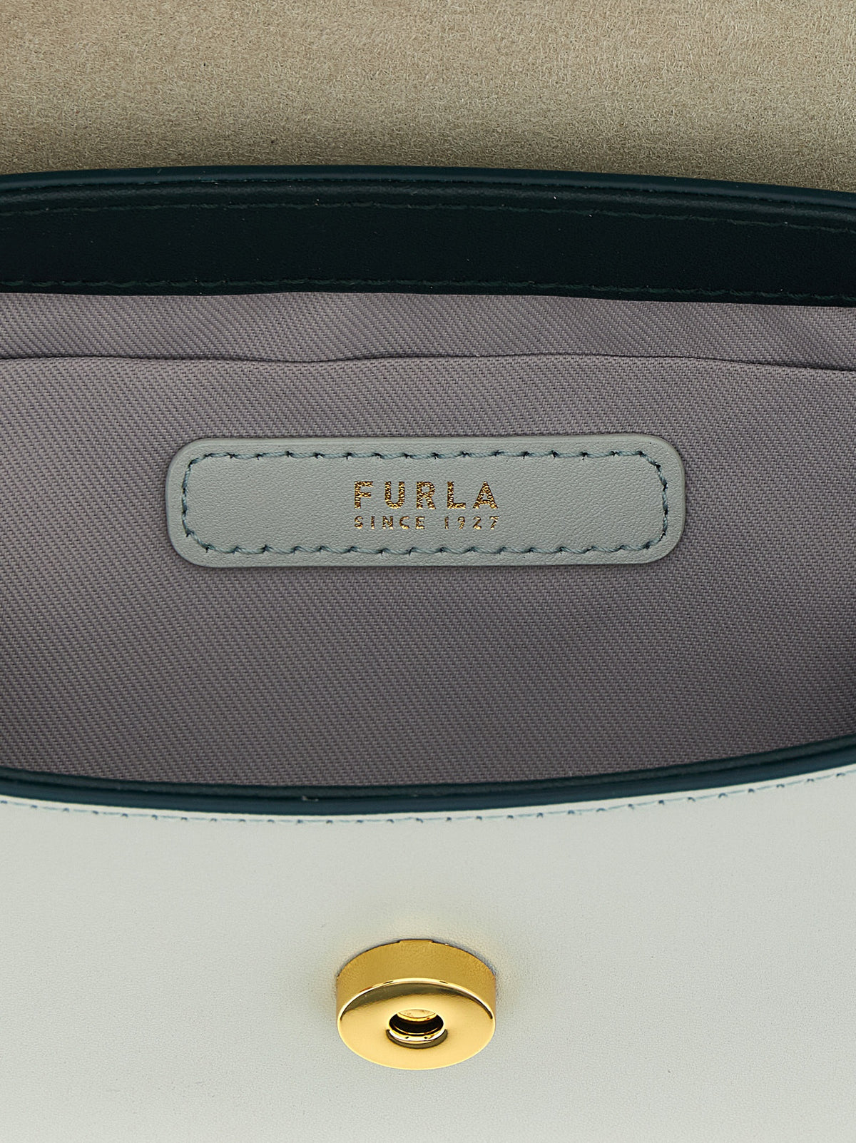 Furla Moonlight Calfskin Leather Handbag - Bicolour Gold Green