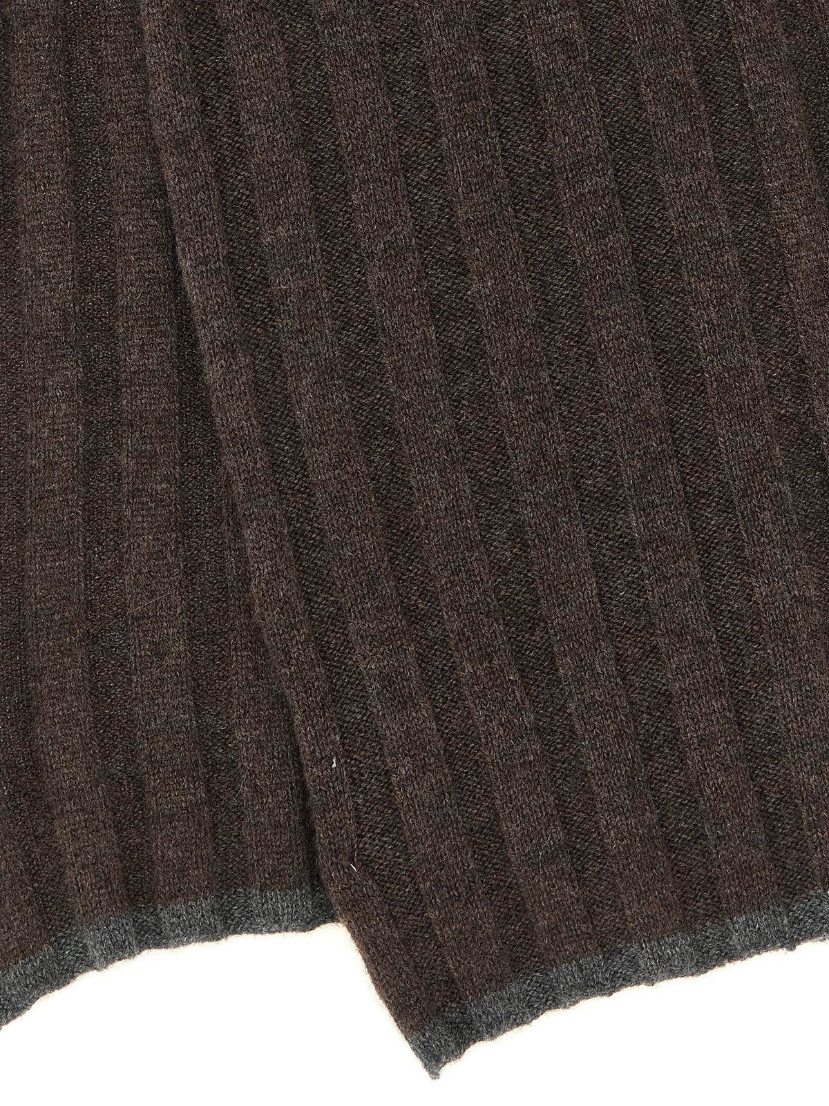 Brunello Cucinelli Cashmere Shawl Wrap Scarf - Brown Gray