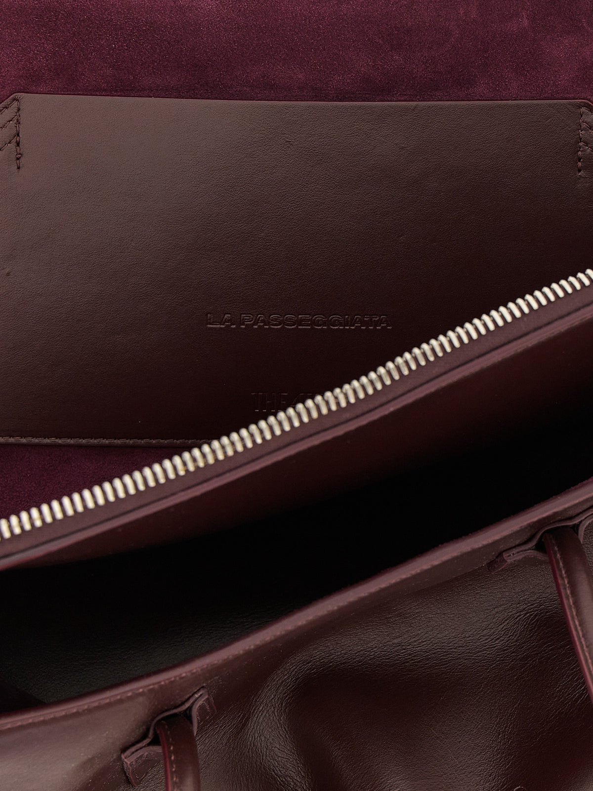 The Attico La Passeggiata Calf Leather Medium Shoulder Bag - Plum Purple Silver