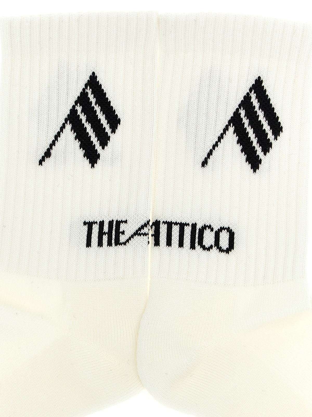 The Attico Women's Cotton Socks - Bicolour Black Cream