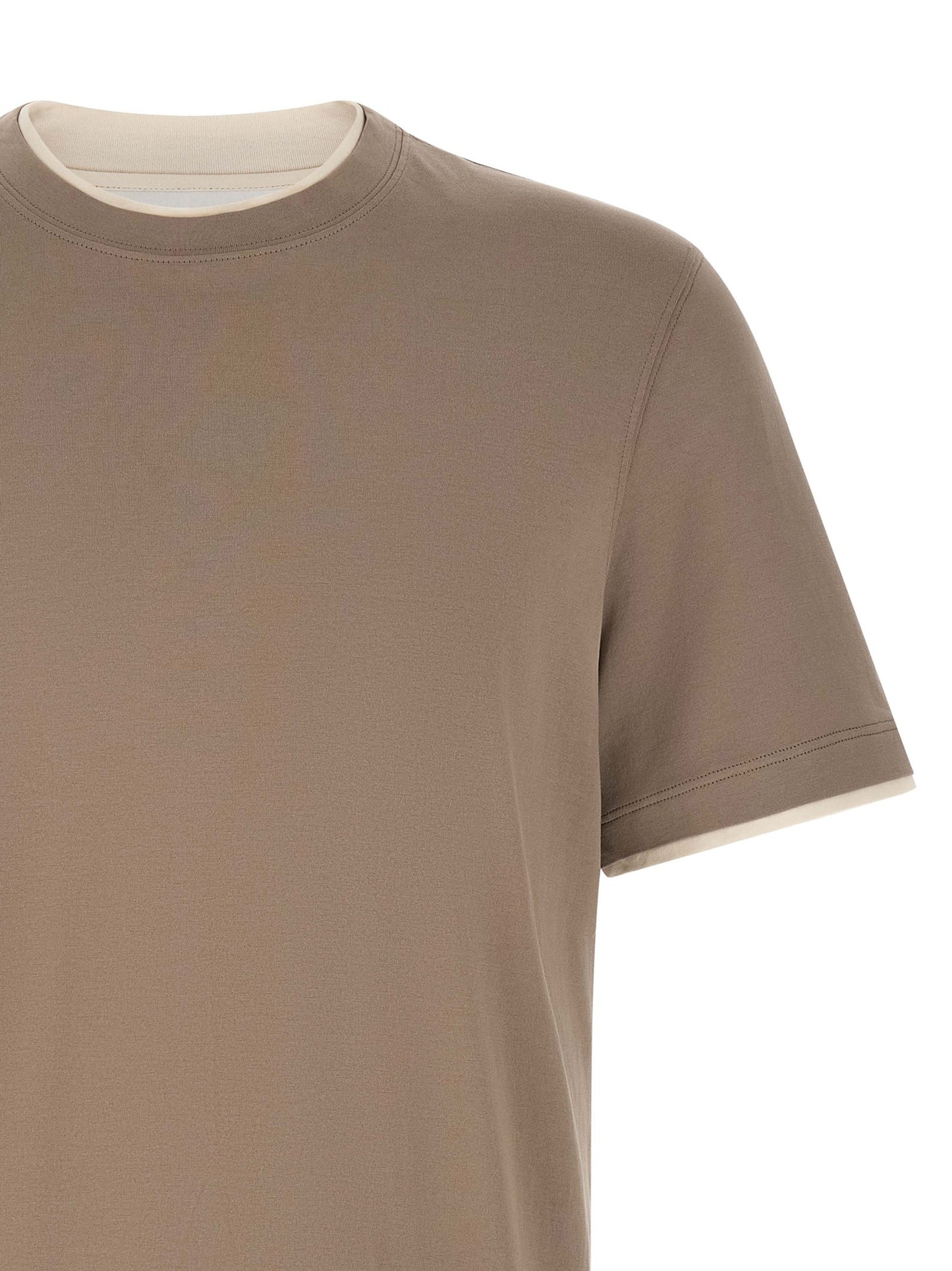 Brunello Cucinelli Gray Cotton T-Shirt