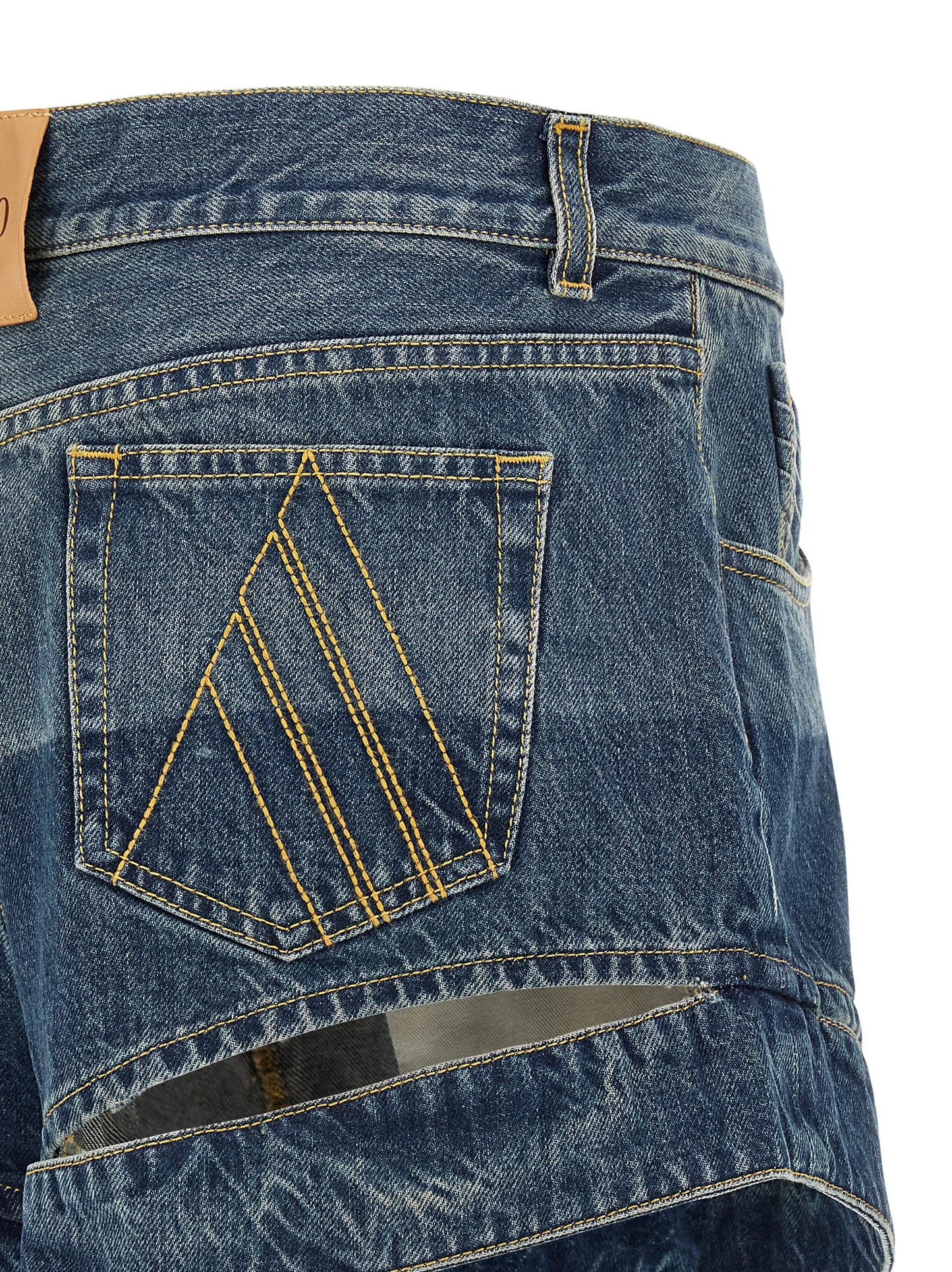 The Attico Shuffle Women's Denim Cotton Shorts - Blue Silver Signature