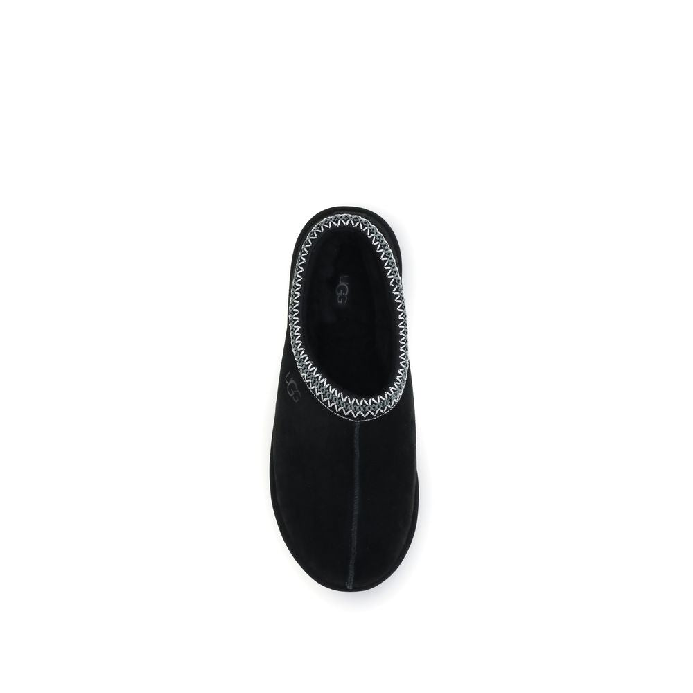 UGG Men's Leather Flat Shoes - Black