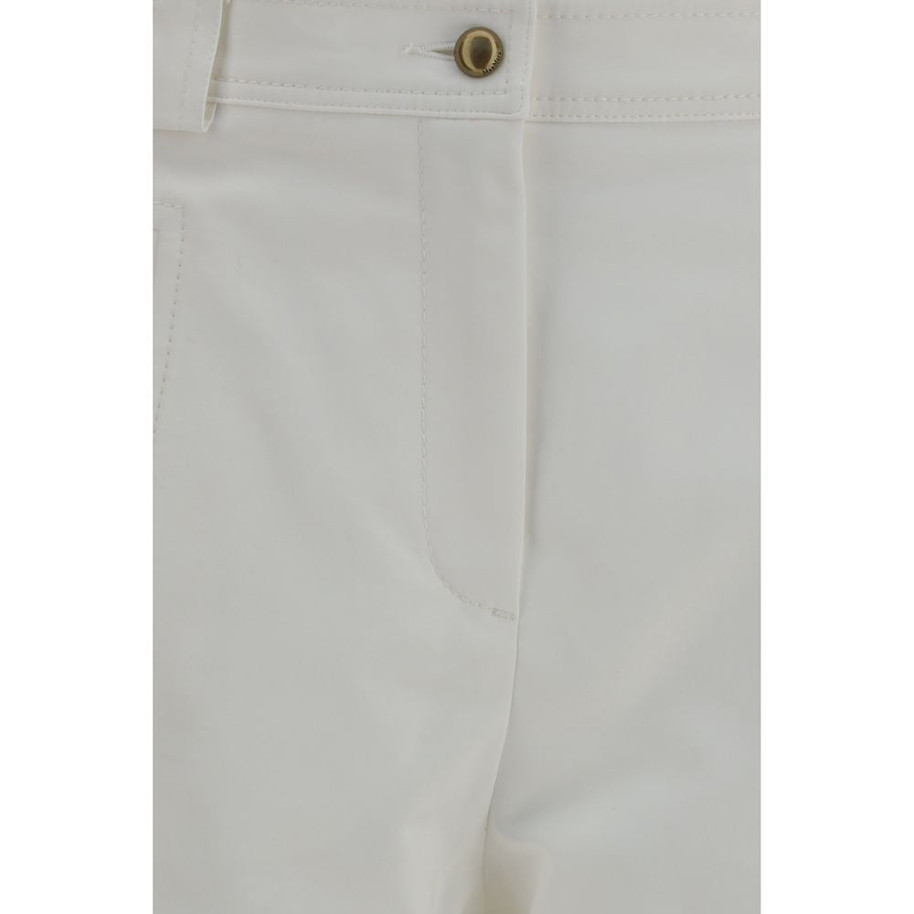 Trousers by Max Mara for women in stretch cotton gold & white features a sculptural silhouette, showcasing a sculptural regular-fit & cropped and cropped with a sophisticated for a sculptural finish.