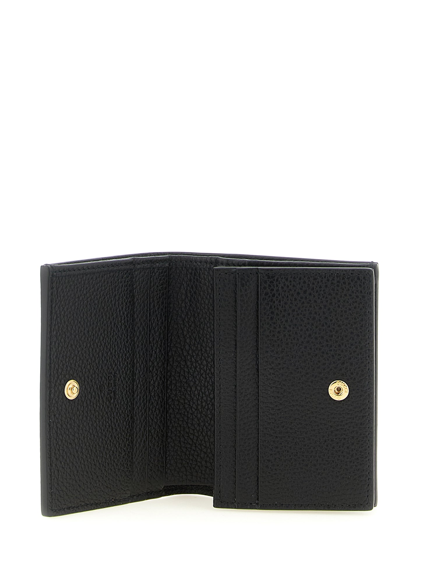 Gucci Gg Marmont Calfskin Cardholder Card Case - Black Gold Multicolor Signature