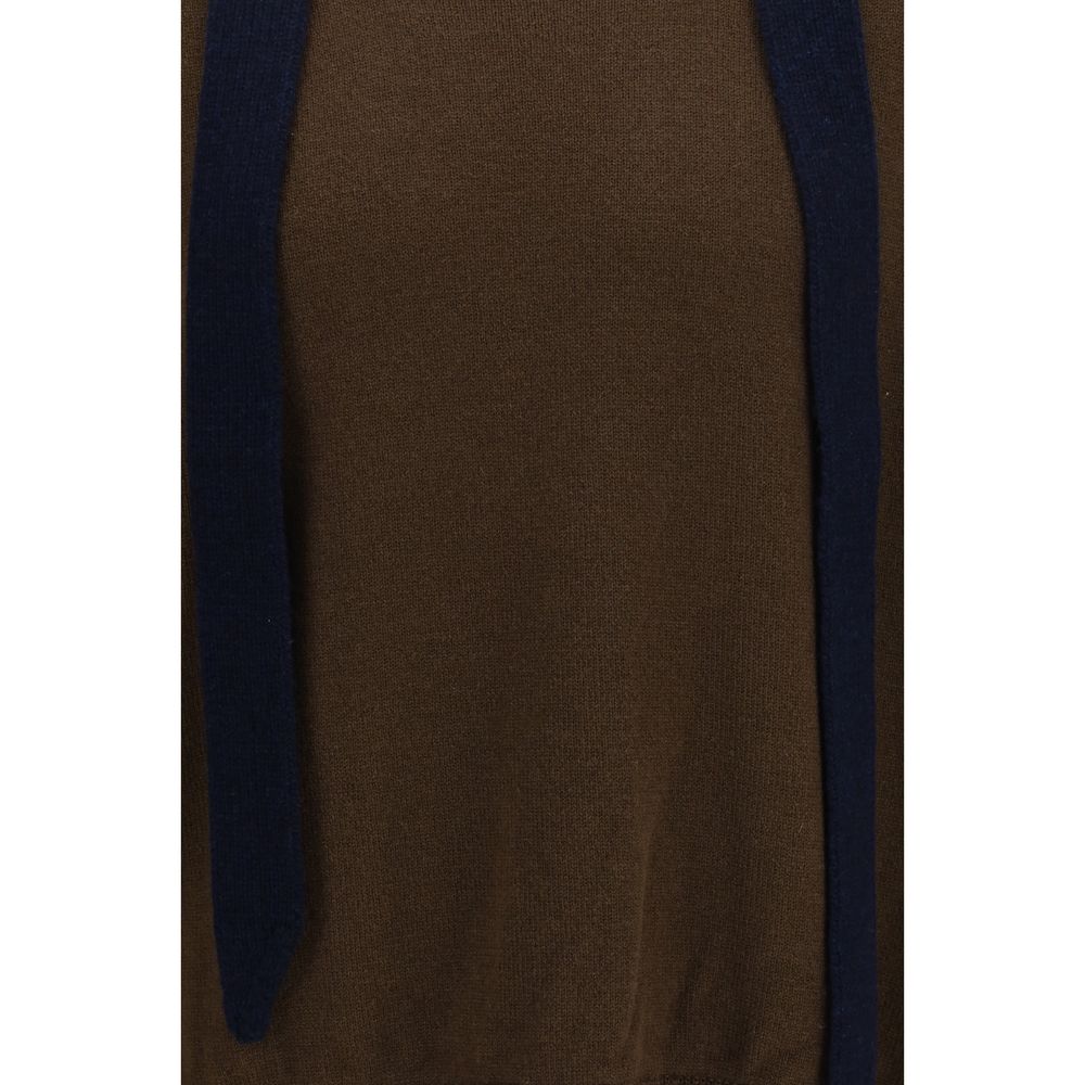 Sacai Men's Relaxed Fit Oversized V Neck Merino Wool Cardigan - Brown