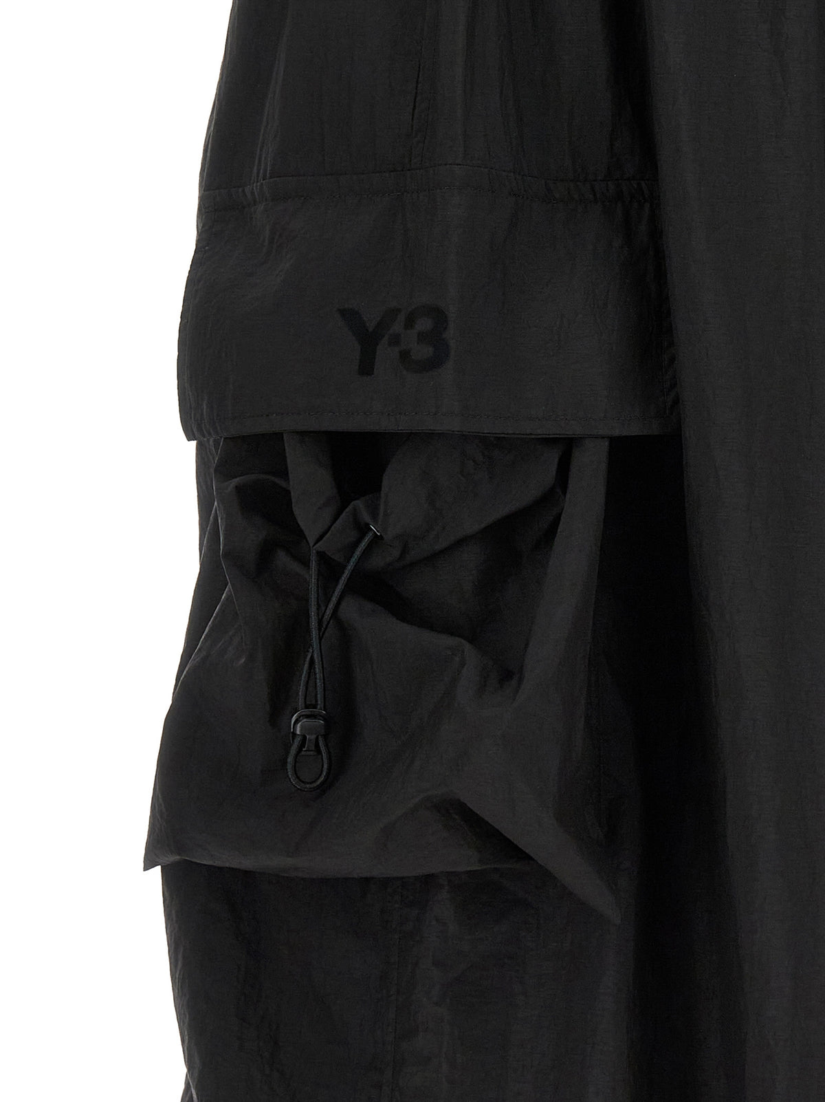 Y-3 Men's Relaxed Fit Wide Polyamide Cargo Pants - Gradient Black