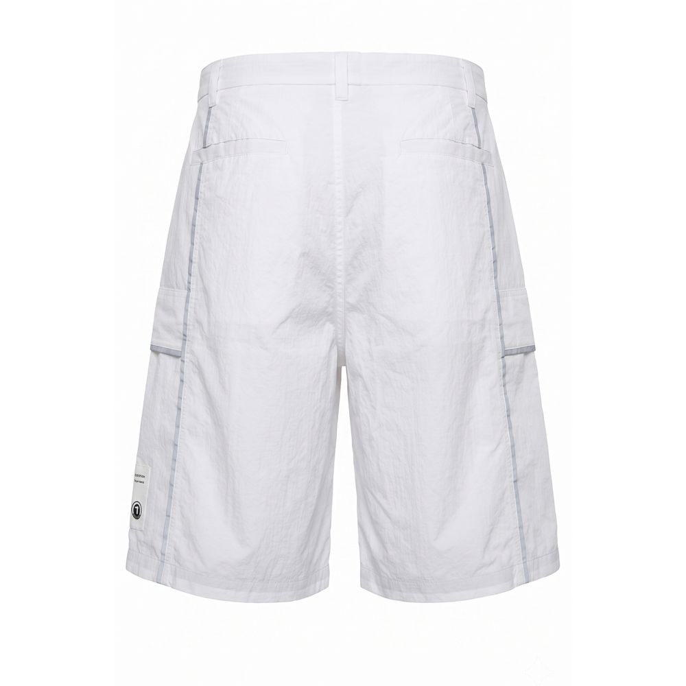 Bermuda Shorts by Trussardi Jeans for men in nylon & polyester white & signature presents a sleek silhouette, featuring a sleek with a refined short and a sophisticated mid rise.