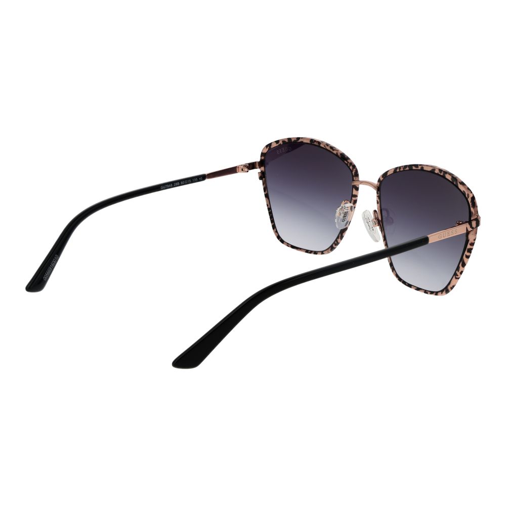 Guess Square Gradient Dark-Tint Metal Sunglasses - Rose Gold