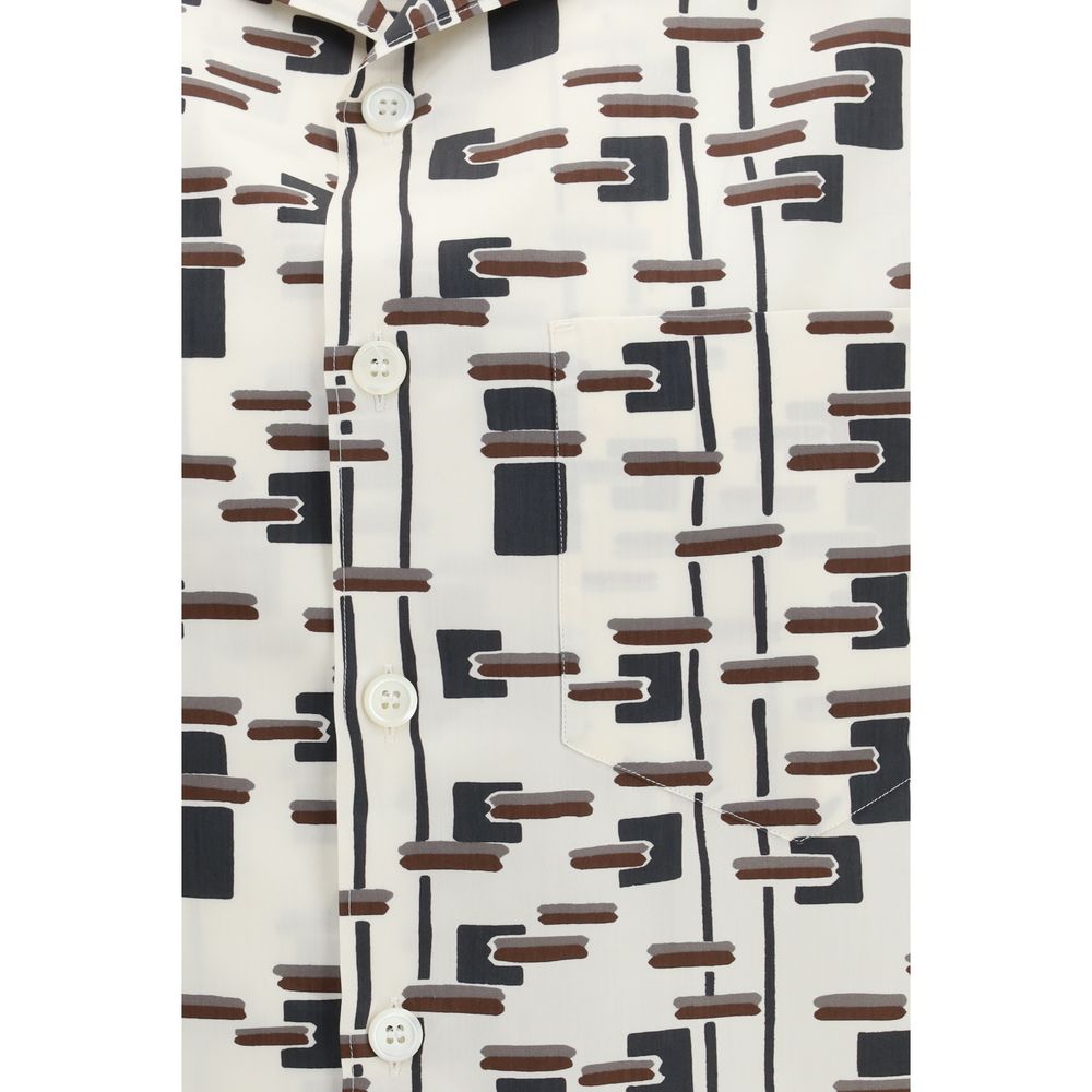 Prada Beige Cotton Pattern Shirt