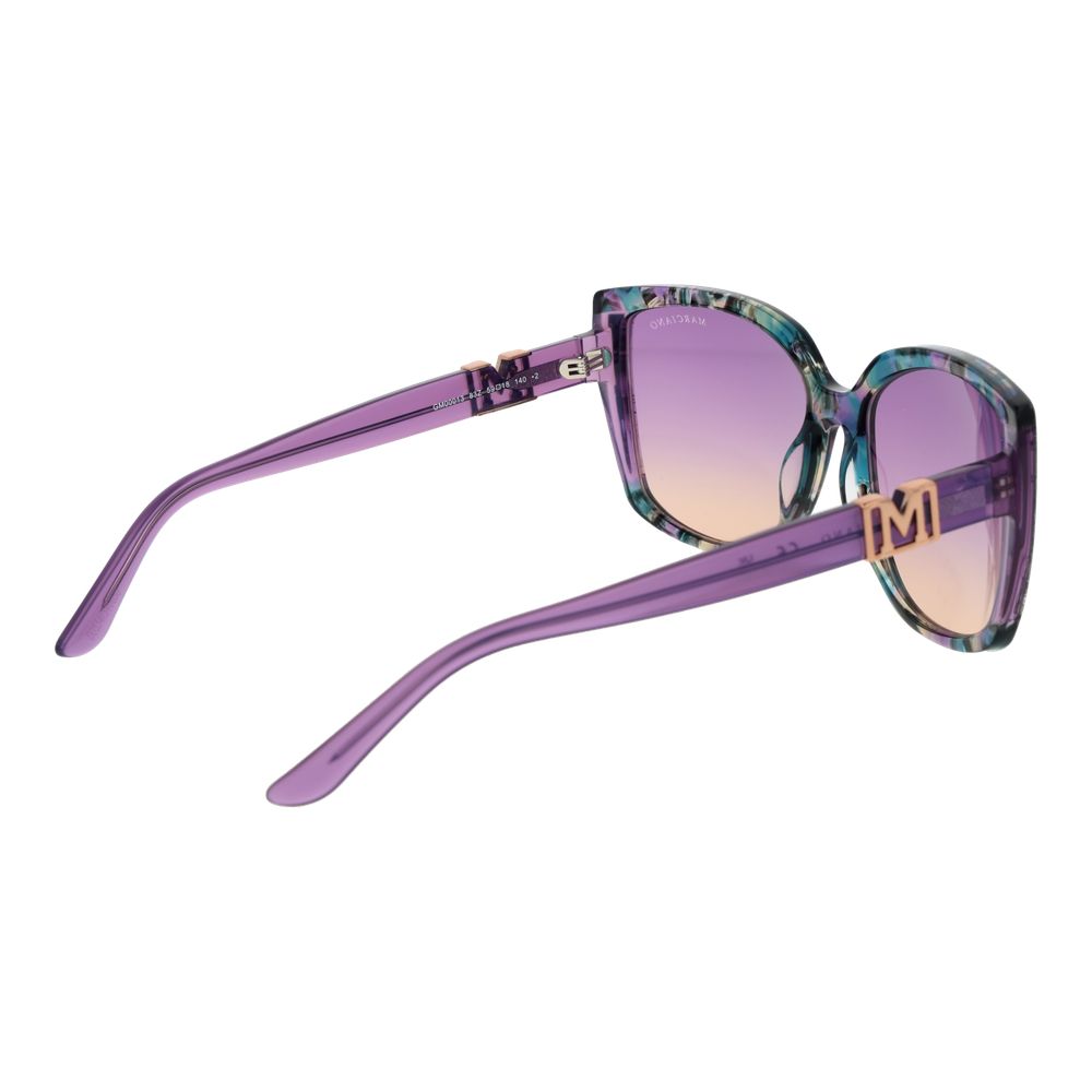 Marciano by Guess Square Mirrored Medium-Tint Acetate Sunglasses - Purple