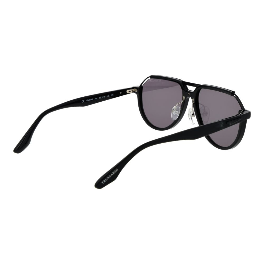Trussardi Aviator Non-Polarized Dark-Tint Acetate Sunglasses - Black