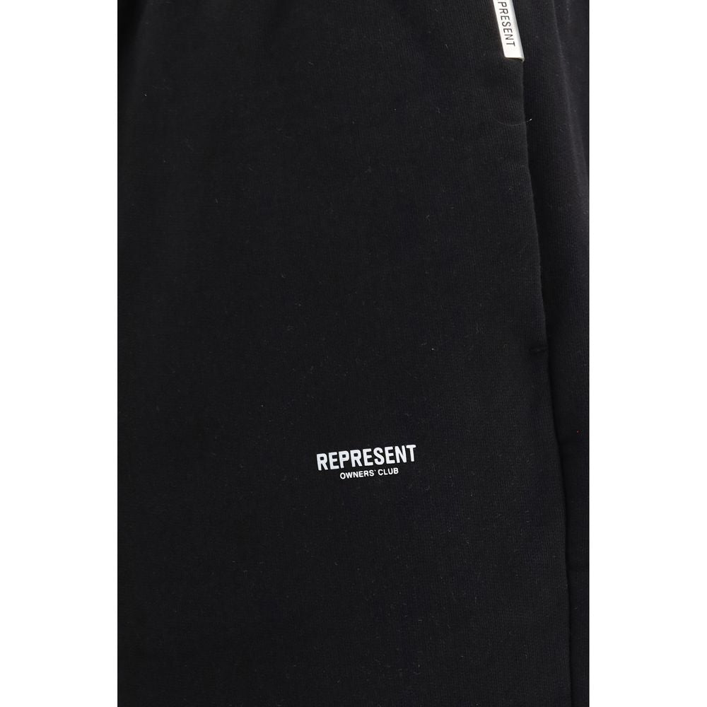 Represent Men's Athletic Relaxed Fit Regular Wide Cotton Sweatpants - Black