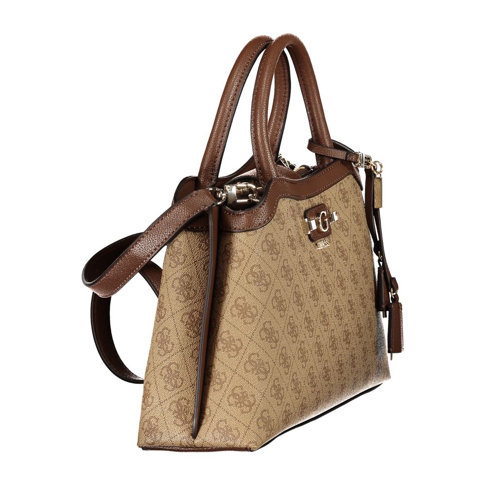 Guess Jeans Lindsey Polyurethane Handbag - Beige
